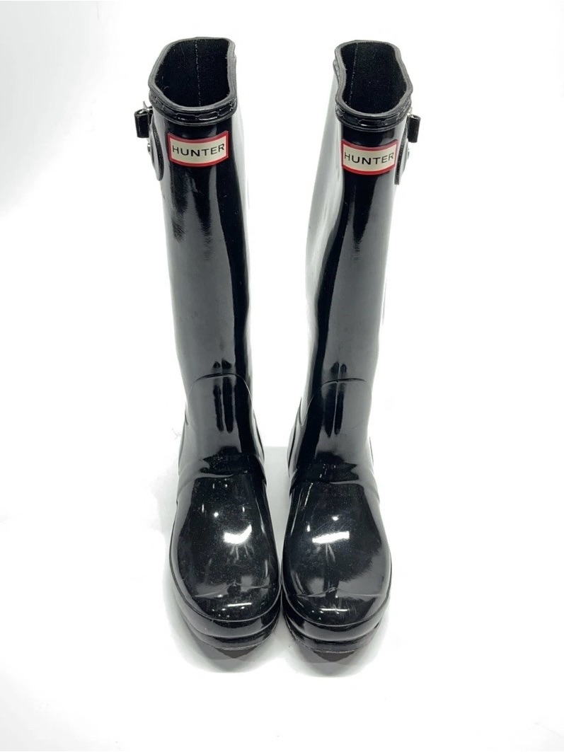 Hunter Glossy Black Tall Wellington Boots
